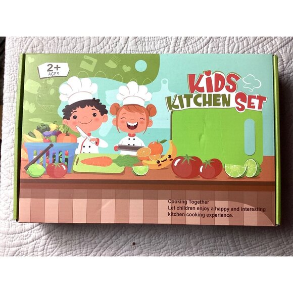 Liyang Bamboo And Wood Manufactory Other - Kids Kitchen Set*28 Pieces*Ages 2+*Safe Tools For Pretend Cooking*Food Prep*NIB